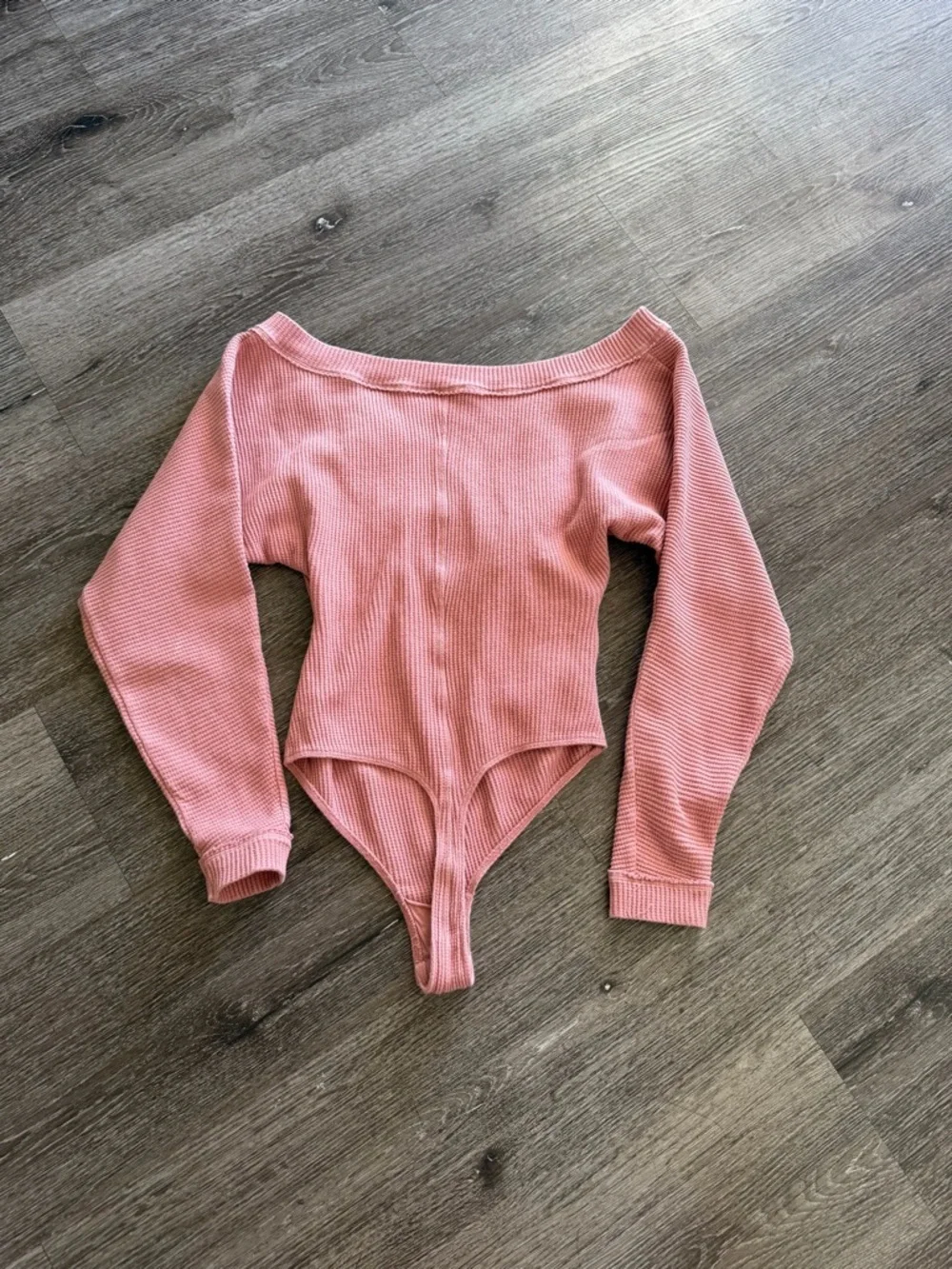 Free People Dusty Rose Ribbed Bodysuit